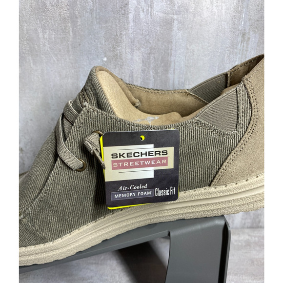 Skechers Shoes Mens 13 Khaki Streetwear Slip On Air Cooled Memory Foam Classic main image 13